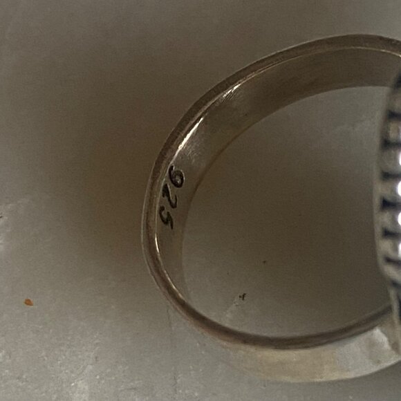 NEW Mojave Turquoise and Beaded Border Sterling Silver Ring Size 7 - Picture 3 of 5